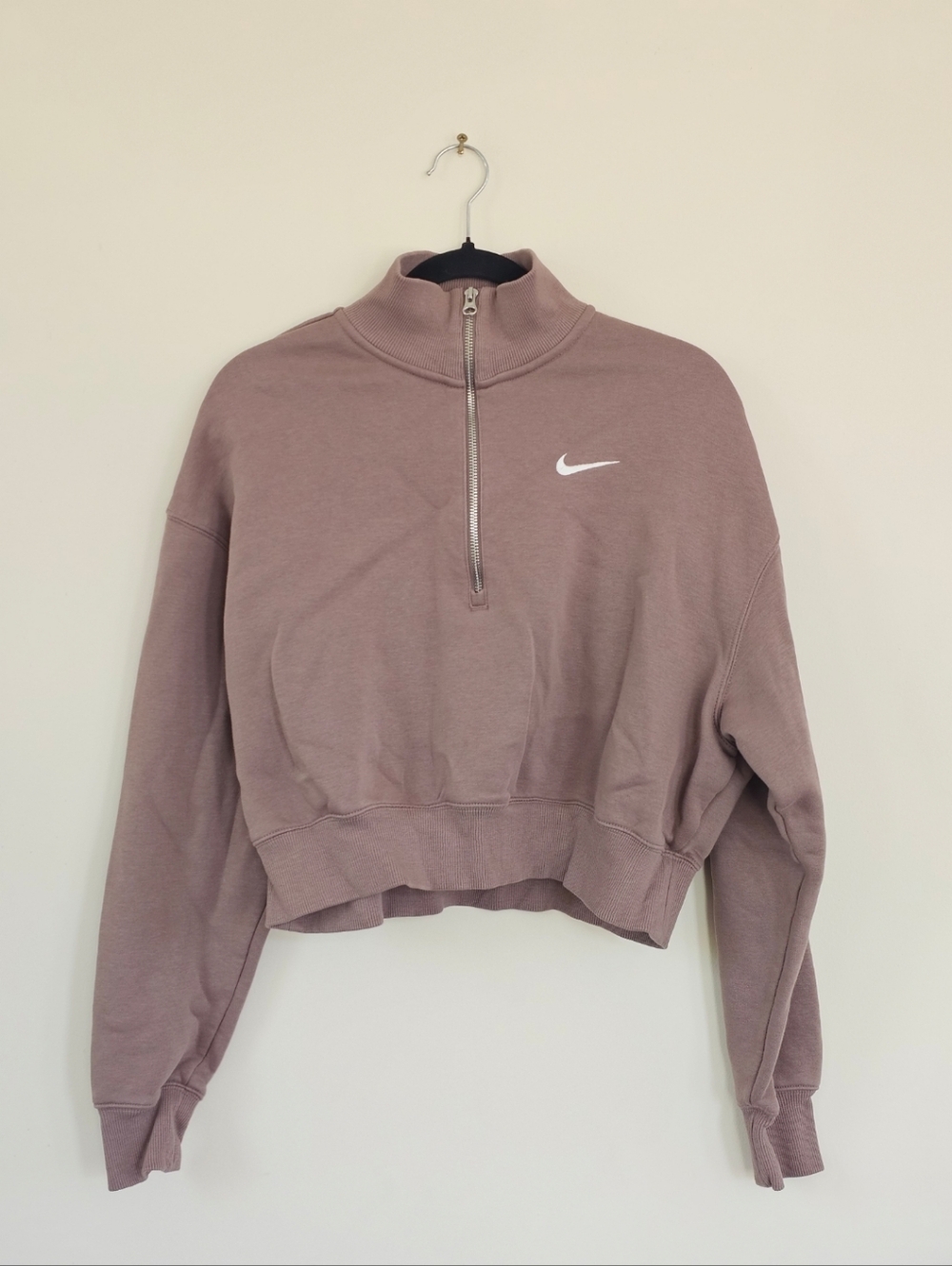 Nike Sportswear Phoenix FleeceWomen's 1/4-Zip Cropped Sweatshirt Medium - Picture 2 of 12